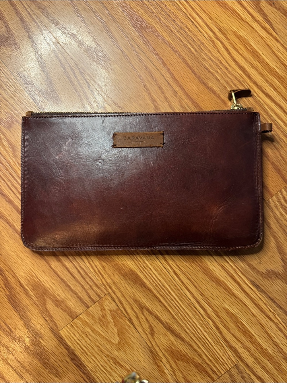 Caravana Brown Leather Zip Travel Wallet Tulum l